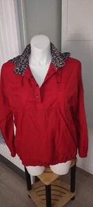 Chaqueta cortavientos vintage Nike para mujer XL 16-18 roja anorak 1/4 a presión con capucha usada en excelente estado - Imagen 1 de 9