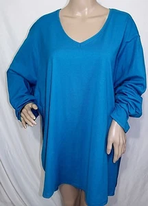JMS Just My Size Women Plus Size 5x 30/32W Basic Classic Teal Tee T Shirt Top - Picture 1 of 12