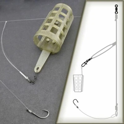 Feeder Rig Fertigmontagen PATERNOSTER Fluorocarbon Life-Orange Fluoro Vorfach FC - Bild 1 von 4