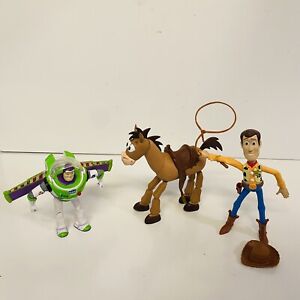 Toy Story Action Figures Collection Woody, Buzz & Bullseye Pixar Mattel Disney
