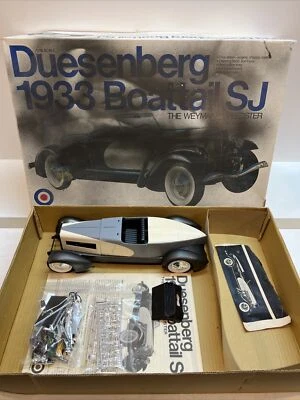 Bandai Entex 1933 Duesenberg Boattail SJ #9135 Model Car Kit Started - Image 1 of 4