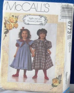 1993 McCALL'S Ruffles & LACE Pattern #6773 DRESS & Pinafore NEW UnCut Sz CD 2-4 - Picture 1 of 2