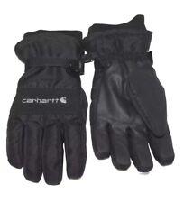 Carhartt Black Waterproof Gloves Insulated Wrist Strap Fleece Cuff Winter Sz. L