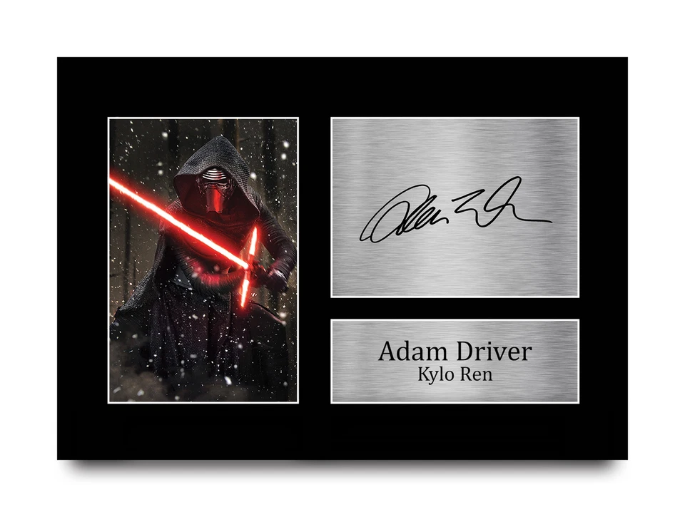 Foto autógrafa preimpresa firmada por Adam Driver A4 regalo para un fan de Star Wars Foto 1 de 1