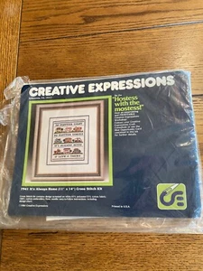 Creative Expressions It's Always Home 7941 Cross Stitch Kit 1984 - Complete Open - Picture 1 of 9