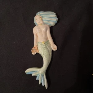 Large Handmade Glazed Ceramic Mermaid Decor - Coastal Wall Art ~ DEVON CERAMICS - Picture 1 of 6