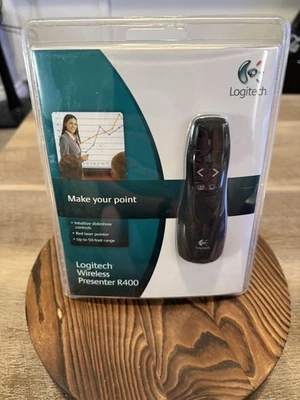 NEW Logitech R400 Wireless Presenter Laser Pointer 50 Foot Range NEW - Image 1 of 4
