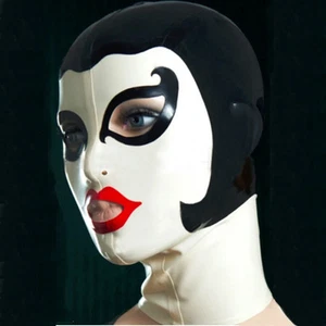 Costume in lattice cappuccio drammatico maschera teatrale gomma cosplay club abbigliamento fatto a mano M - Foto 1 di 4