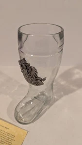 Vintage Epcot Germany Coat of Arms Boot Beer Glass Disney .5 Liter - Picture 1 of 7