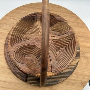 Wood Trays Decorative Folding Plate Handcrafted Tray For Displaying Fruit/snacks - Picture 1 of 7
