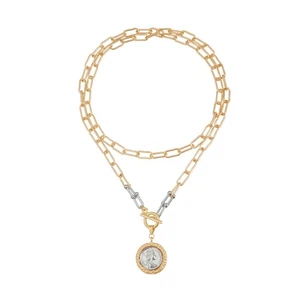 Artistic Portrait Necklace With Textured Finish Longlasting Alloy Material - Picture 1 of 8
