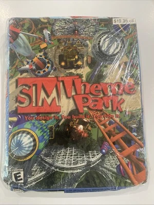 SIM THEME PARK PC 2000 SEALED big retail box EA Bullfrog NOS Smashed Box - Image 1 of 4
