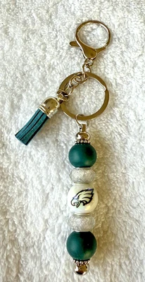 Philadelphia Eagles Beaded Keychain-Handmade NFL Fan Gifts - Image 1 of 3