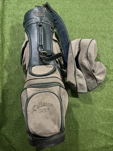 Callaway Golf Big Bertha Cart Golf Bag Green Canvas Cover With Rain Cover 6 Way - Picture 1 of 6
