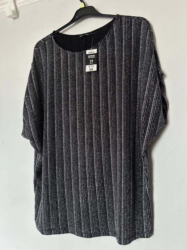 Silver tunic top size 14 - Image 1 of 4