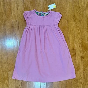 Mini Boden Flutter Ruffle Short Sleeve Corduroy Dress Girls 6-7 Small Lilac Pink - Picture 1 of 8