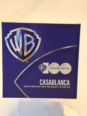 Moneda Niue de plata pura de 2 oz Looney Tunes Mashups Casablanca 100WB 2023 Foto 1 de 4