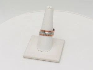 Navajo Wylie Secatero Handmade Copper & Sterling Silver Adjustable Ring - Picture 1 of 7