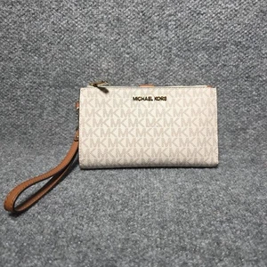 MICHAEL KORS Adele Jet Set Logo Doble Cremallera Teléfono Cartera Muñequera -VANILLA - Imagen 1 de 4