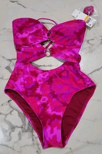 New Hula Honey Pink convertible One Piece Swimsuit Size Small - Picture 1 of 4