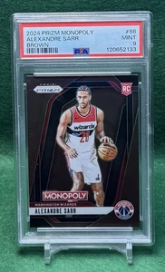 2024-25 Panini Prizm Monopoly Alexandre Sarr Brown Rookie #86 124/299 PSA MINT 9 - Picture 1 of 5