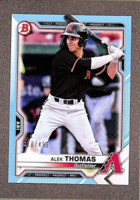 2020 Bowman Draft #BD-195 Alek Thomas RC Sky Blue SP #/499 - Diamondbacks  - Image 1 of 3