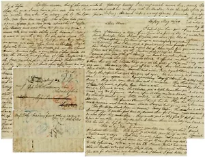 1844 LONG PERSONAL LETTER LEIPZIG re CONCERT VIENNA STRAUSS etc FORWARDED HAVRE - Picture 1 of 7