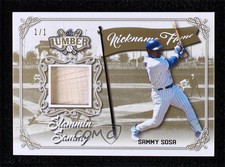 2021 Leaf Lumber Nickname Fame Relics Gold 1/1 Sammy Sosa #NF-29 00em