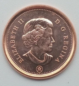 Canada Penny 1c 2012 Magnetic From Mint Roll Small Cent Last Year Of Penny - Bild 1 von 3