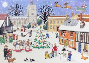 Traditional Card Advent Calendar Large - Christmas in the Village - Picture 1 of 1