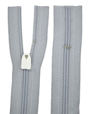 Reißverschluss Bettwäsche hell grau mit weißem Wäschschieber  Länge bis 200 cm