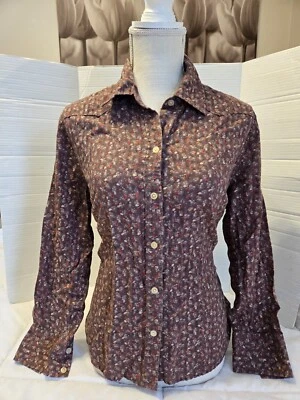 Camisa Top Eddie Bauer Manga Larga Estampado Floral Abotonada XL Mascota Algodón Cómoda  Foto 1 de 4