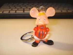Vintage Plastic Rubber Mouse Key Chain Ring 80's Hong Kong Never Used! - Picture 1 of 4