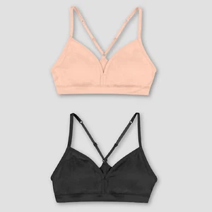 Two (2) Hanes Girls' Seamless On the Go Comfort Racerback Bra Small 6-6X NWT-10 - Picture 1 of 3