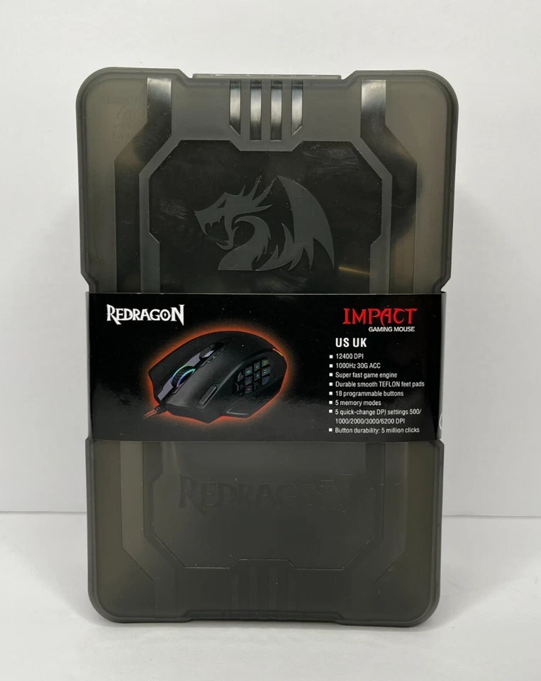 Redragon M908 Impact w/ case and weights - RGB LED MMO Gaming Mouse - Image 1 of 3
