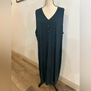 Old Navy Ribbed T-shirt style Teal Sleeveless Button-Down Maxi Dress 3X - Bild 1 von 4