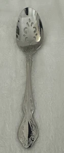 Oneida Stainless MANDOLINA Serving Slotted Spoon 18/10 Hostess Flatware - Picture 1 of 7