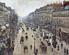 Art Boulevard Mtmartre by Pissarro. City Oil Painting Giclee Print Canvas