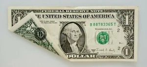 Billete de error de $1 1988 impreso error plegable ¡IMPRESIONANTE NOTA! Alto grado  - Imagen 1 de 3