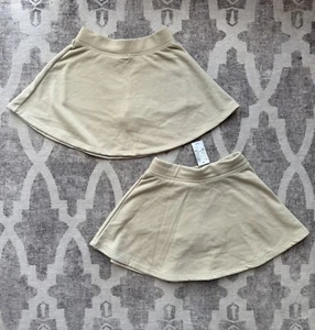 LOT Of 2 Children's Place Girls Uniform Stretch Skort Small 5/6 Khaki Beige - Picture 1 of 5