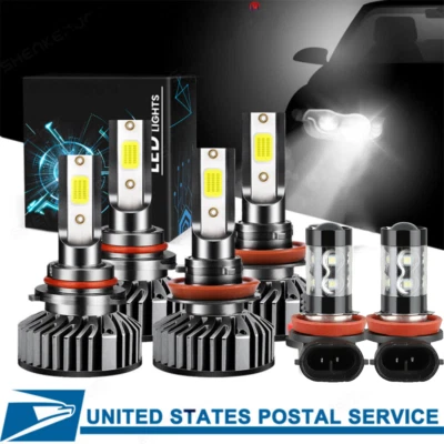 For 2011-2017 Toyota Sienna 6500k LED Headlight + Fog Light 6X Bulbs Combo Kit - Image 1 of 4