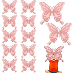 12 Pcs Large Butterfly Party Decoration, 3D Butterfly Wall Decor Set Paper Big - Picture 1 of 6