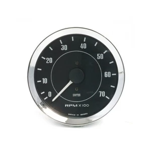 SMITHS CLASSIC 100MM TACHOMETER 0-7000 RPM CHROME BEZEL FAST POSTAGE - Picture 1 of 2