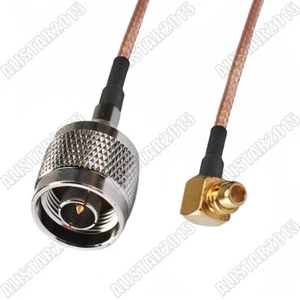 N-Tipo macho enchufe a MMCX enchufe macho ángulo recto pigtail cable RG316 15cm - Imagen 1 de 3