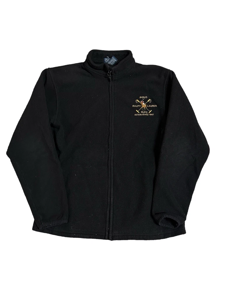 CHAQUETA POLO RALPH LAUREN NEGRA CALENTAMIENTO POLAR MANGA LARGA TALLA GRANDE 16-18 Foto 1 de 4