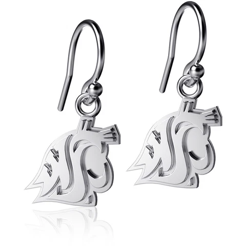 Dayna Designs Washington State Cougars Silver Dangle Earrings Cover