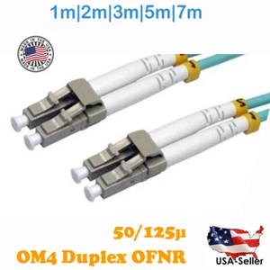 LC to LC MULTIMODE OM4 AQUA 10GB FIBER OPTIC PATCH CABLE 1m,2m,3m,5m,7m - Picture 1 of 4