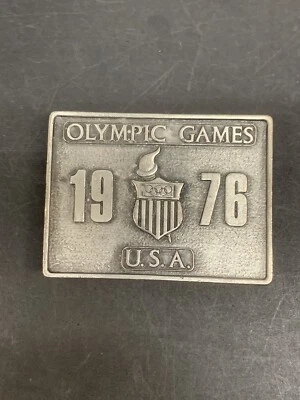 Vtg Retro 1976 OLYMPIC GAMES Bergamot Brass Works Belt Buckle Made in USA - Image 1 of 4