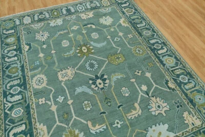 Modern Hand Knotted Oushak wool Area Rugs | Living room rugs | Gray Oushak Rug - Image 1 of 4