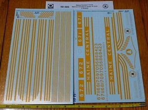 Microscale Decal O #48-485 Maine Central F Units Maroon & Gold or Green & Gold - Picture 1 of 1